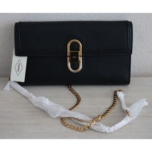 Fossil ZB1887001 Women's Black Avondale Leather Wallet Crossbody Bag